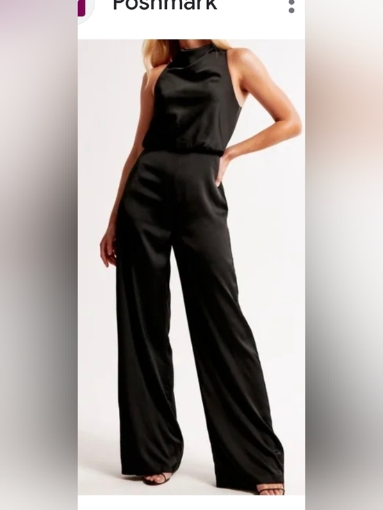 Abercrombie & Fitch Pants - Abercrombie & Fitch Black Sleeveless Wide-Leg Jumpsuit Size L NWT